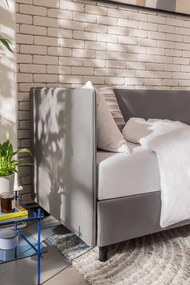 Pernă din bumbac Hübsch Rita, 50 x 50 cm, maro - albastru