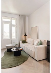 Canapea bej extensibilă cu tapițerie din catifea reiată 245 cm Nihad – Bobochic Paris