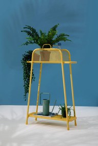 Etajeră de balcon metalică Garden Pleasure MWH, înălțime 105,5 cm, galben