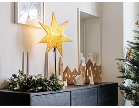 Sfeșnic de Crăciun din bone china Kähler Design Nobili, înălțime 19 cm, alb