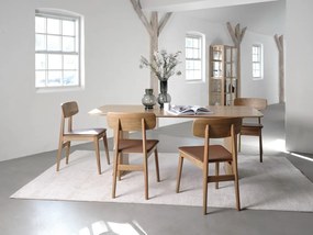 Vitrină în culoare naturală din lemn masiv de stejar 190x90 cm Elba – Unique Furniture