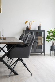 Scaun de sufragerie negru tapițat Harbo – House Nordic