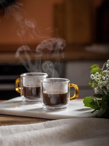 Căni 2 buc. pentru espresso din sticlă 80 ml Amber – Vialli Design