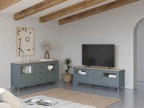 Comodă verde prăfuit din lemn de pin 180x80x40 cm Misti – Marckeric