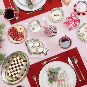 Farfurie albă pentru desert din gresie ø 16 cm cu model de Crăciun Yule – Bloomingville