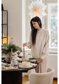 Masă de dining rotundă neagră extensibilă cu aspect de lemn de stejar ø 115 cm Malaga – Bonami Selection