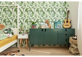 Covor din bumbac lucrat manual pentru copii Nattiot Little Cheetah, 65 x 125 cm