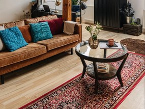 Canapea maro din imitație de piele 216 cm Rate - Scandic