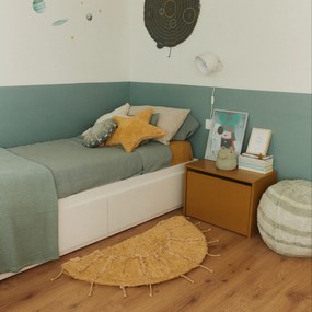 Covor galben muștar lavabil, țesut manual, rotund, din bumbac ø 100 cm Solar Multishape – Lorena Canals