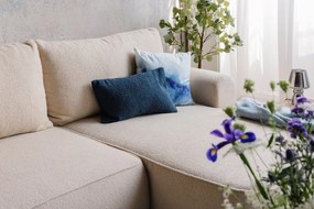 Colțar bej extensibil cu tapițerie din țesătură bouclé (cu colț pe partea dreaptă) Quinoa – Bonami Selection