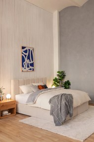 Lenjerie de pat gri/bej din bumbac ranforcé pentru pat dublu/extins cu cearceaf inclus/cu 4 piese 200x220 cm – Mila Home