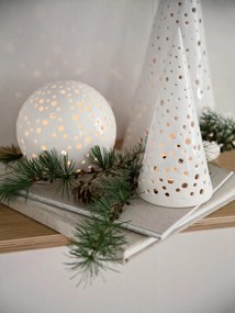 Sfeșnic de Crăciun din bone china Kähler Design Nobili, înălțime 25,5 cm, alb