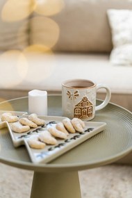 Măsuță auxiliară din aluminiu White Label Ringar, ø 39,5 cm, bej