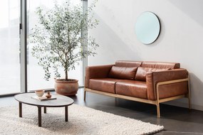 Măsuță de cafea maro din lemn de stejar 65x120 cm Mu – Gazzda