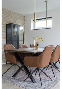 Set de scaune de sufragerie maro cu cotiere 2 buc. tapițat Harbo – House Nordic