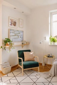 Fotoliu din catifea WOOOD Mark, verde închis