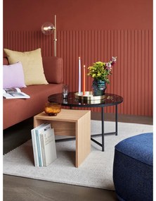 Măsuță auxiliară din lemn de stejar Hübsch Less, 40 x 40 cm, natural