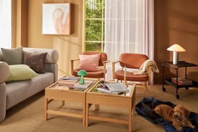 Fotoliu din imitație piele Hübsch Haze, portocaliu