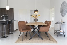 Set de scaune de sufragerie maro cu cotiere 2 buc. tapițat Harbo – House Nordic