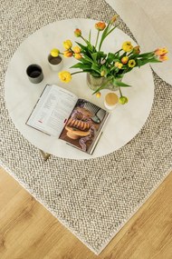 Canapea asimetrică din catifea Mazzini Sofas Debbie, colț stânga, bej