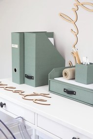 Organizator verde pentru documente din carton Archie Canvas Paper Laminate – Bigso