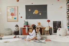 Fotoliu puf pentru copii crem Solar System – Lorena Canals