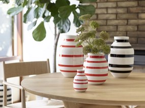 Vază din gresie Kähler Design Omaggio, înălțime 30,5 cm, negru-alb