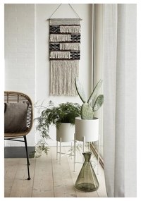 Set 2 ghivece din fier pe piedestal Hübsch Haggo, alb