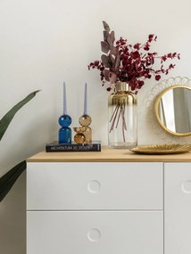 Sfeșnic din sticlă bej și galben Crystal Art - PT LIVING