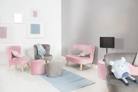 Fotoliu pentru copii roz deschis cu tapițerie din catifea Lil Sofa – Roba