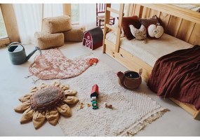 Covor pentru copii maro lavabil, țesut manual din bumbac 110x100 cm Chicken – Lorena Canals