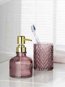 Dozator de săpun lichid roz închis din sticlă 200 ml Atessa – Wenko