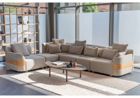 Taburet gri deschis din amestec de in și lână Hugg - Gazzda