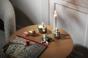 Suport pentru lumânări de Crăciun din porțelan și gresie Kähler Design, lungime 9 cm