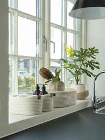 Coșuri de depozitare pentru baie 3 buc. din material textil 35x25x13 cm Jarana – House Nordic