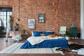 Set 3 coșuri depozitare Hübsch Wire Azul, albastru