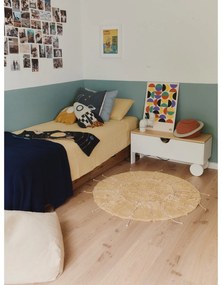 Covor galben muștar lavabil, țesut manual, rotund, din bumbac ø 100 cm Solar Multishape – Lorena Canals