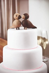 Set 2 statuete din lemn masiv de stejar Kay Bojesen Denmark Lovebirds