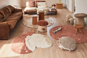 Covor pentru copii cărămiziu/crem lavabil/țesut manual din bumbac 120x120 cm Boletus – Lorena Canals