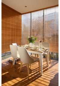 Masă dining extensibilă din lemn de pin cu structură albă Bonami Essentials Brisbane, 120 (200) x 70 cm