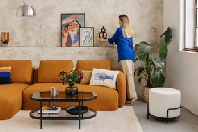 Colțar galben muștar cu tapițerie din stofă bouclé (colț dreapta) Imola – Bonami Selection