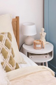 Veioză din ceramică și pânză Reality Martin, înălțime 29 cm, alb-taupe