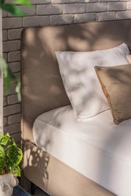 Pat matrimonial taupe tapițat cu somieră 160x200 cm Noira Slim – Bonami Selection