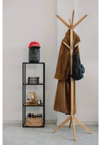 Bibliotecă de perete neagră/în culoare naturală cu aspect de lemn de stejar 37x108 cm Seaford – Actona