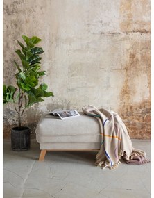 Taburet bej cu tapițerie din catifea reiată Tori – Bonami Selection