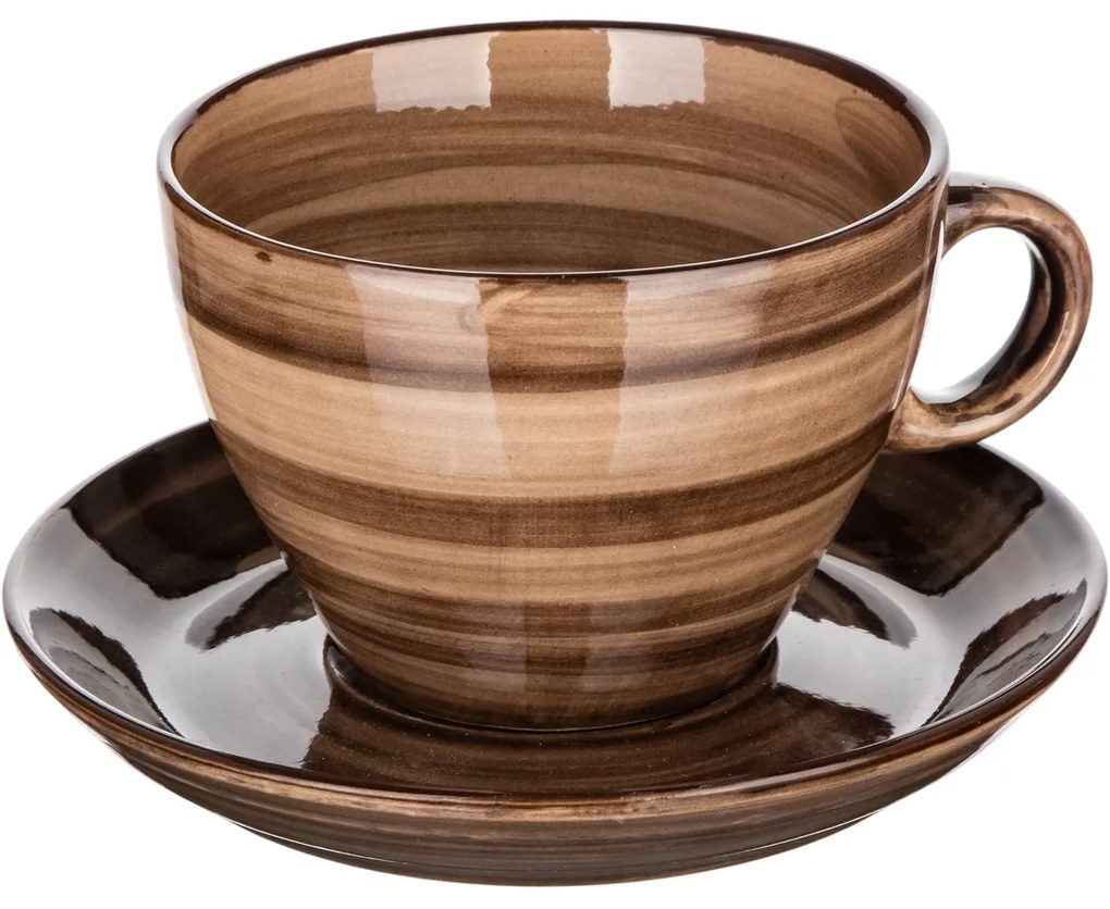 Ceașcă cu farfurie Banquet PALAS, 290 ml,  maro