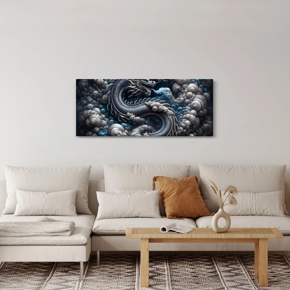 Tablou – Dragon în fum (120x50 cm)