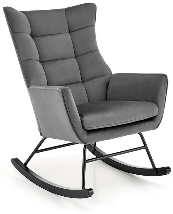Fotoliu tip balansoar Bazalto velvet gri H92 cm