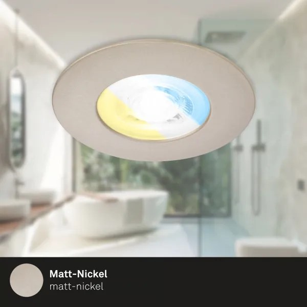 Briloner 7605032 - Set de 3 plafoniere LED pentru baie, 3xLED/4,9W/230V, IP44, crom mat