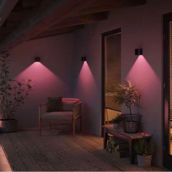 Philips - Set de 2 corpuri de iluminat exterior LED RGBW, reglabile, Hue RESONATE LED/8W/230V IP44